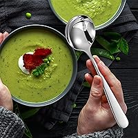 Vista 6 de KEAWELL Cucharas de sopa Louise premium de 7 pulgadas, acero inoxidable 18/10, aptas para lavavajillas (8)