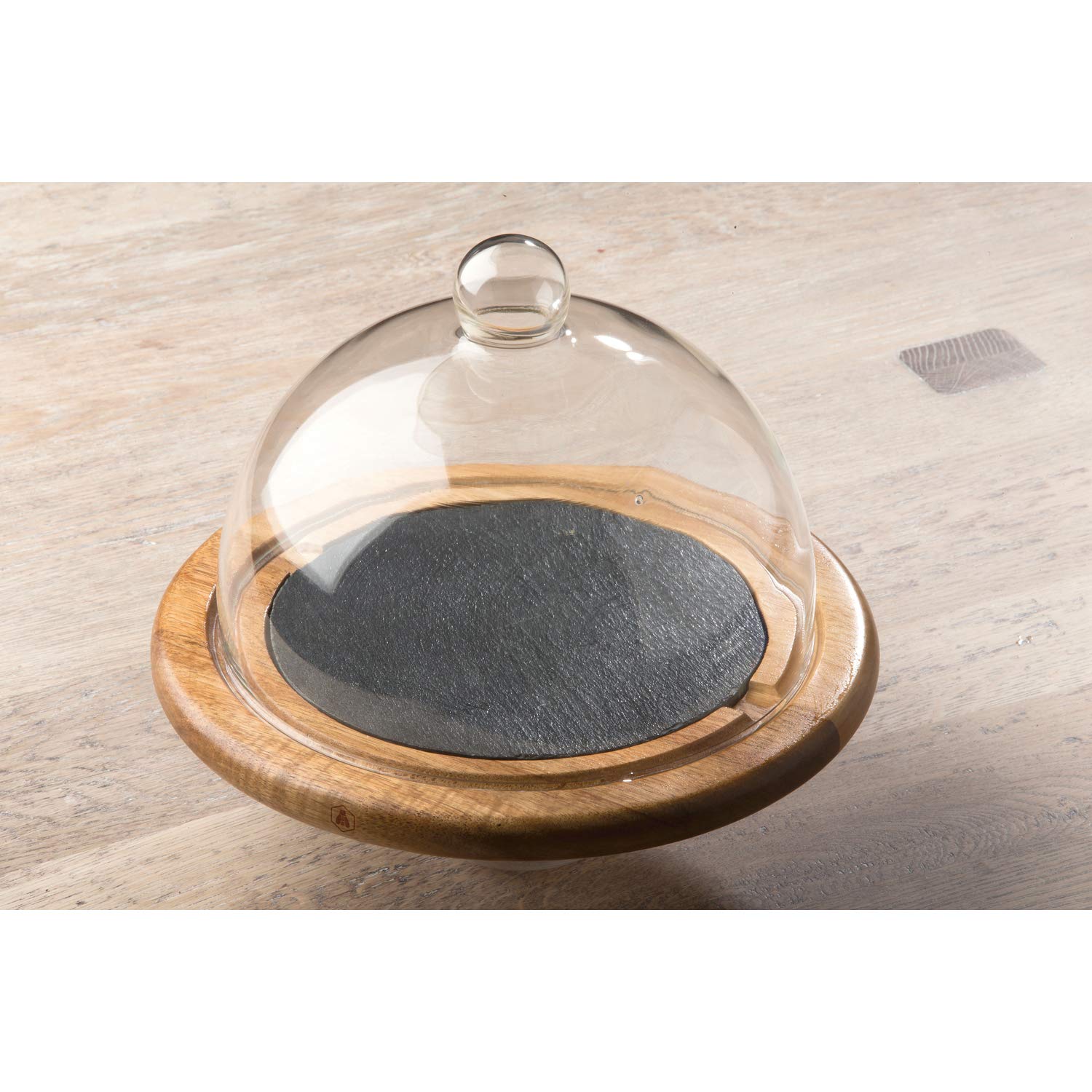 LAGUIOLE - Cloche à fromages plateau bois et ardoise