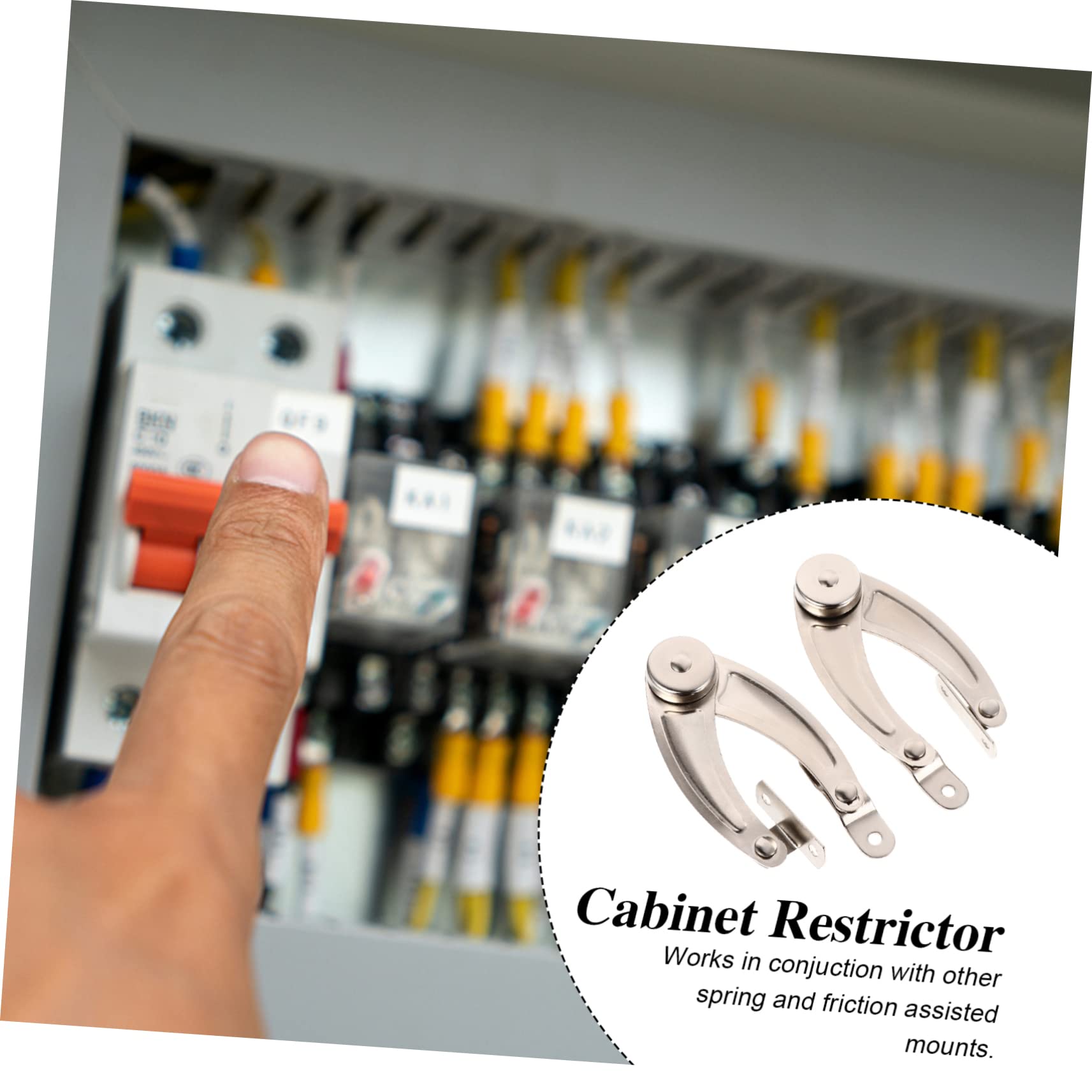 FUNOMOCYA 1Pair Cabinet Restrictor Supports Friction Assisted Lids for Cabinets Silver and Practical