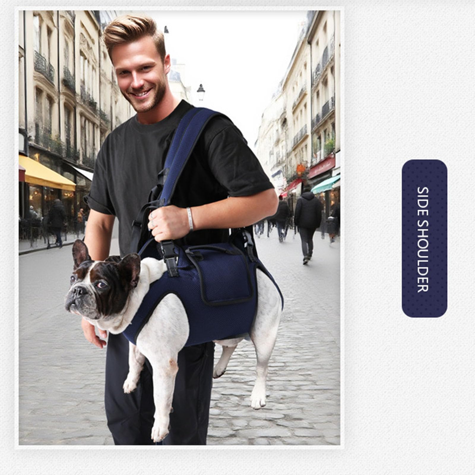 Trasportino portatile per cani con pannelli traspiranti spazioso interno fibbia di sicurezza per passeggiate in città escursionismo comoda borsa da viaggio per animali domestici