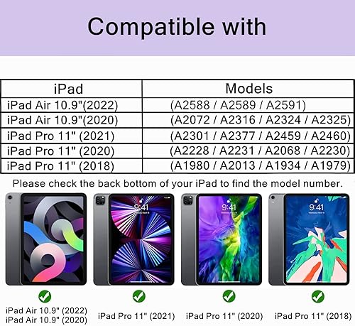 Miniatura 6 de A ADENK Funda para niños para iPad Air de 10.9 pulgadas de 54 generación y iPad Pro de 11 pulgadas (202220202018), ligera, a prueba de golpes, funda
