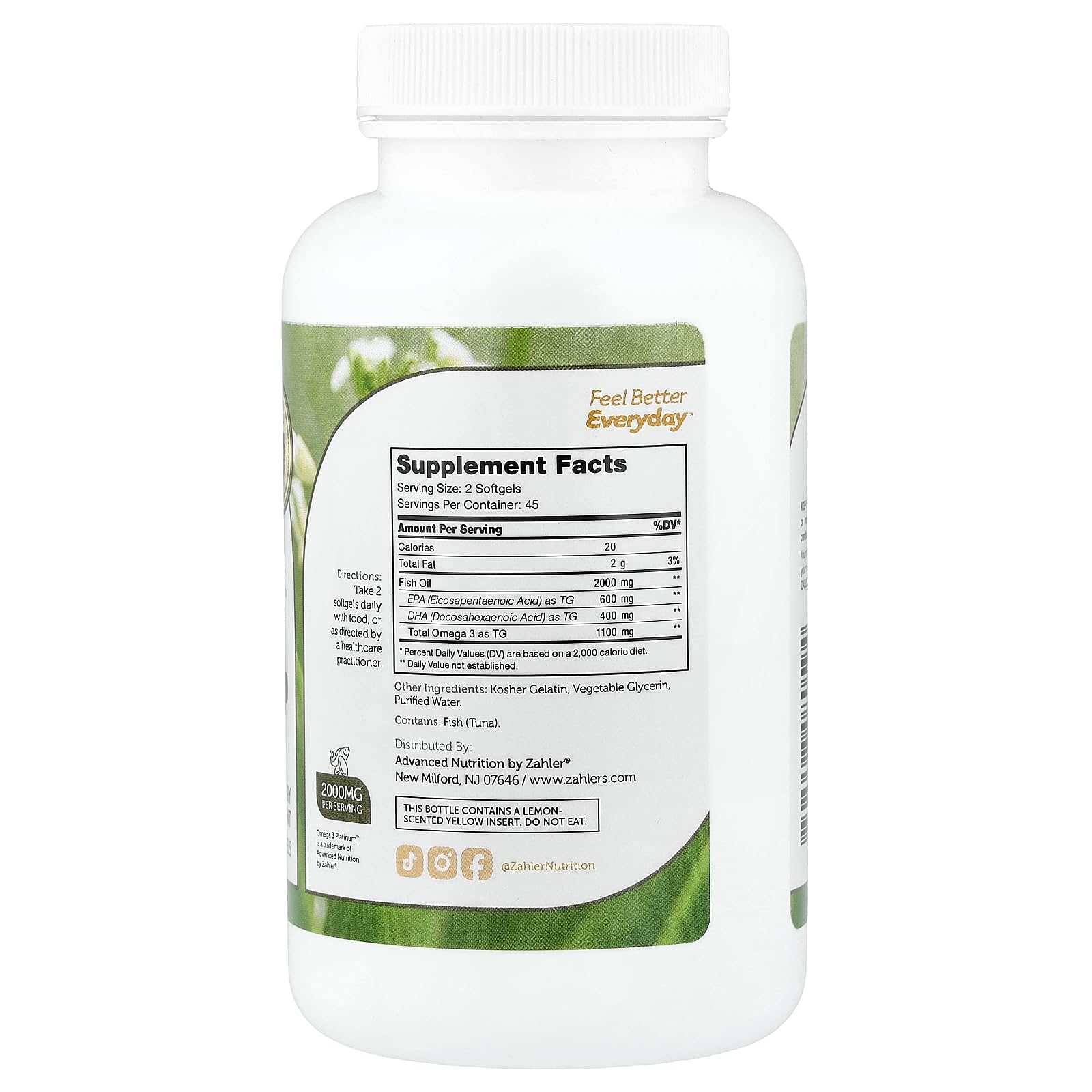 Amazon.com: Zahler Omega 3 Platinum™, Advanced Omega 3 Fish Oil