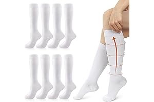4 Pairs Cotton Compression Socks for Women Men