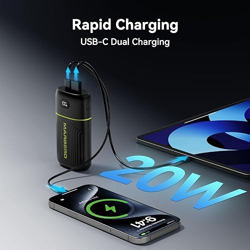 Miniatura 3 de MARBERO Cargador portátil de 10000 mAh, mini banco de energía USB C entrada y salida de carga rápida, batería compacta externa para teléfono