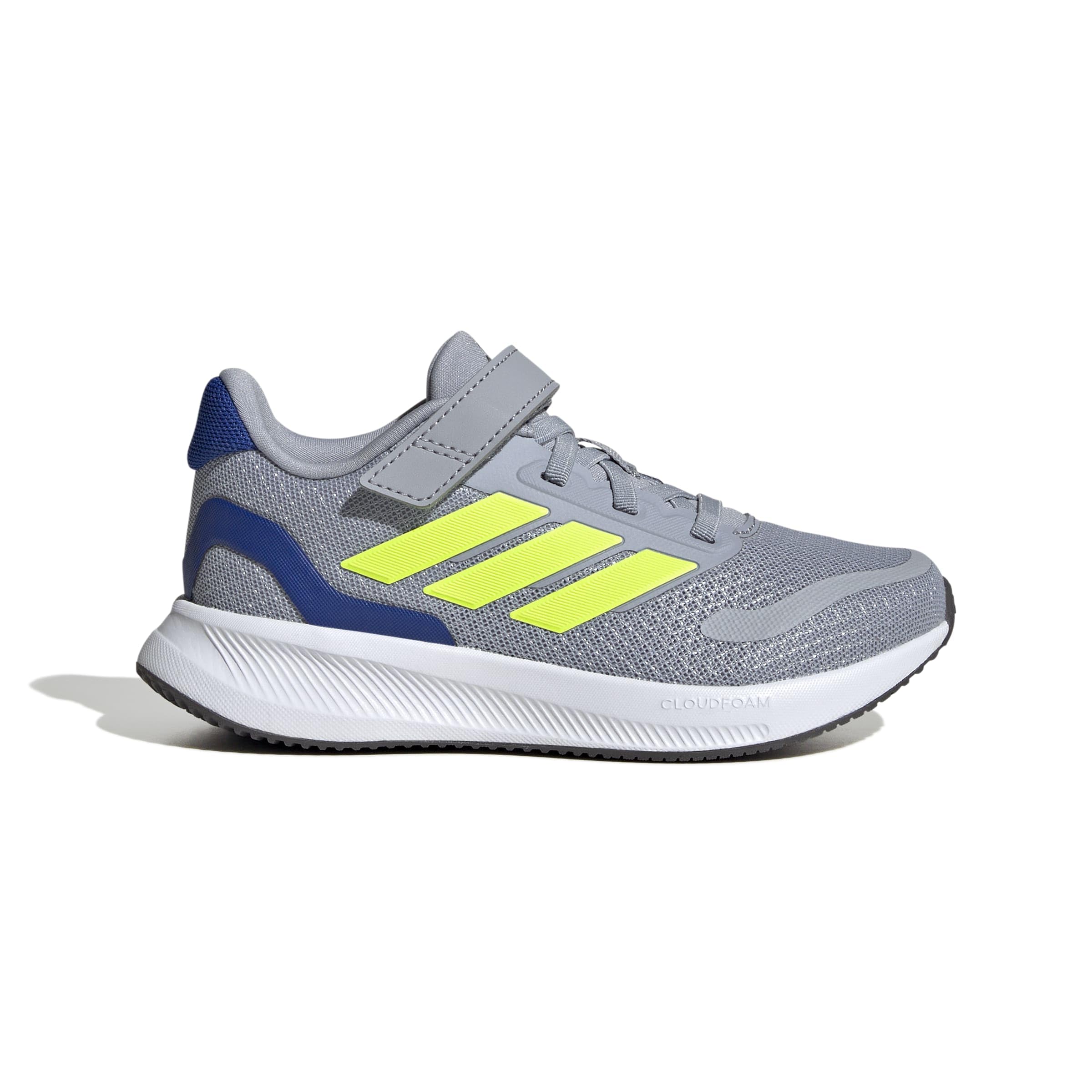 adidas Unisex niños RUNFALCON 5 Shoes Kids, halo Silver/Lucid Lemon/Team Royal Blue, 29 EU