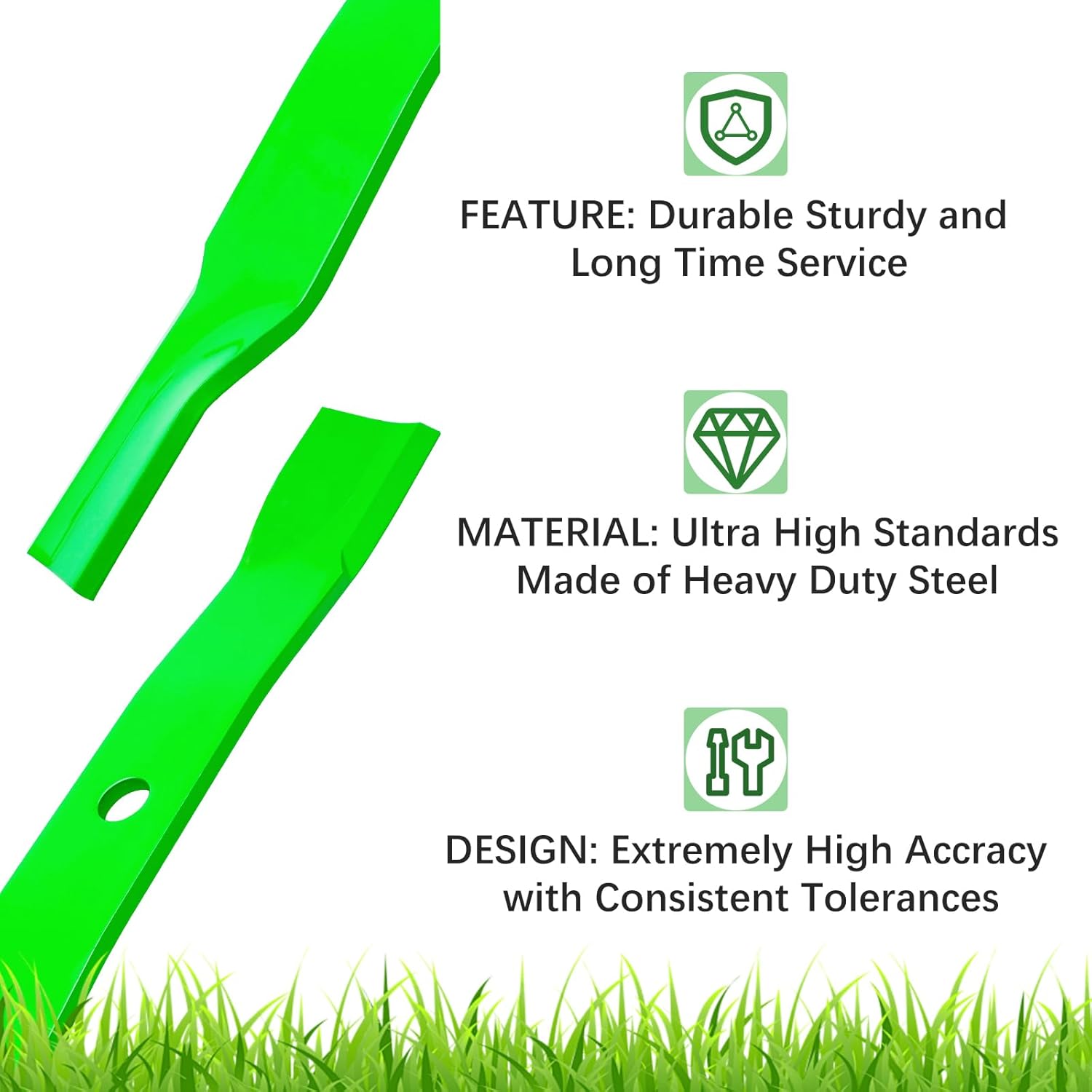 TCU15881 Blades Fit for 60 inch John Deere Z920A Z925A Z930A Z970R 1023E 1025R X710 X730 X750E Mower Replace M128485 M131958 M144196 M168223 (3 Pack)