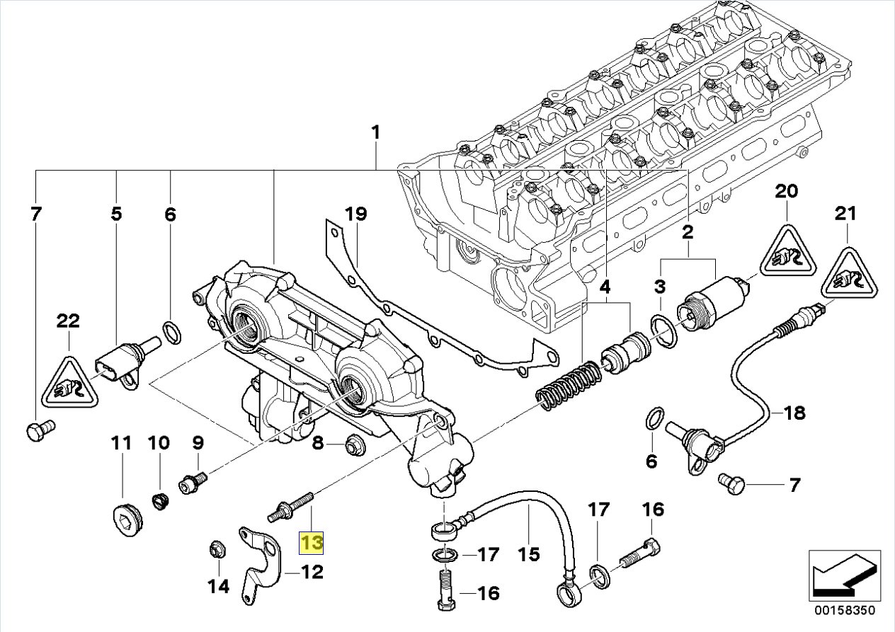 BMW M52 M54 Engine VANOS Lifting Eye Stud Bolt M8/M7 11361436272 