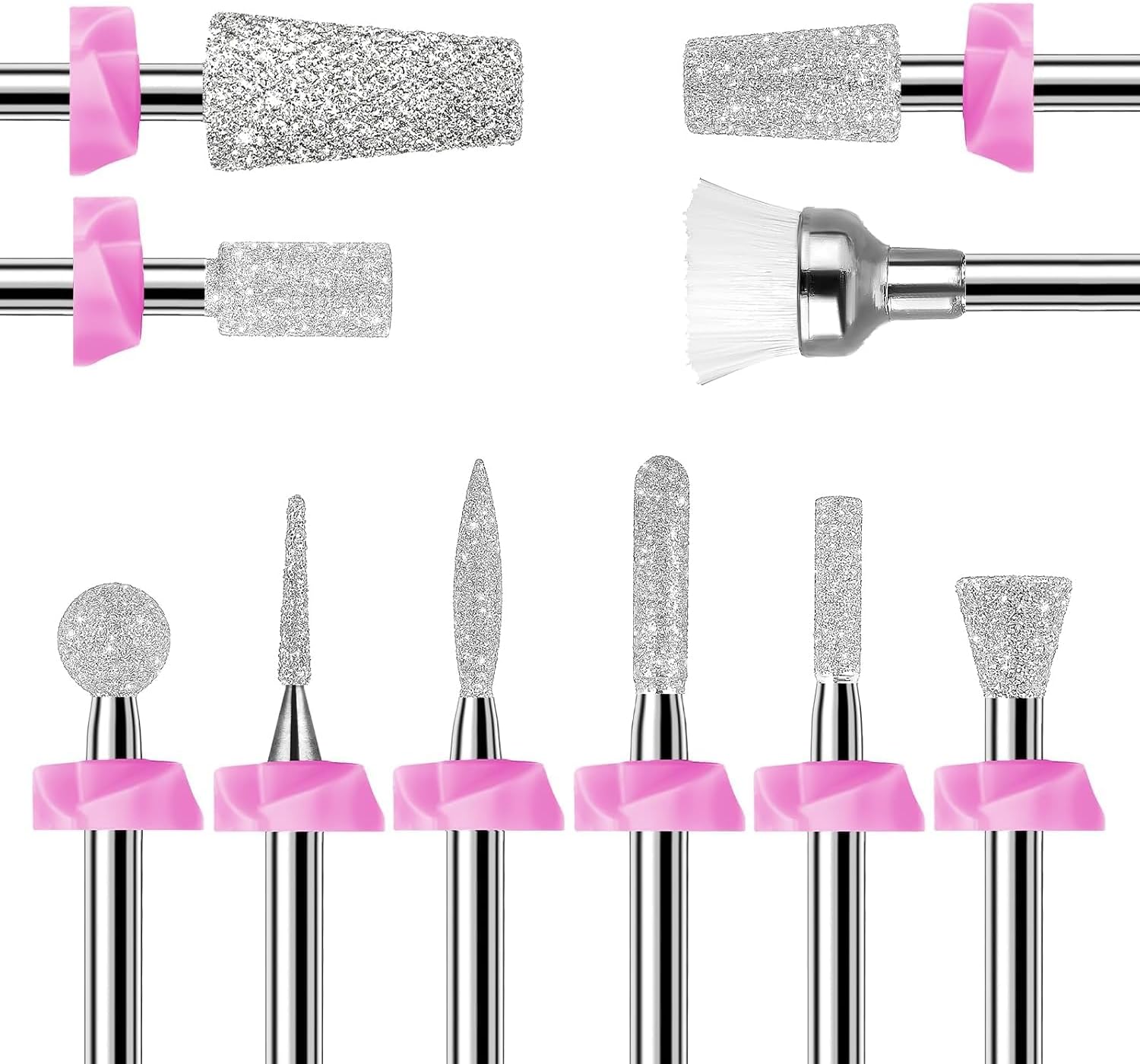 Makartt Nail Drill Bits - 10Pcs Dimond Sanding Bit Sets for Nail Drill E-File,Upgraded Cuticle Cleaner Nail Bit Tool Kit for Acrylic 3D Nail Art Gel Tools Nails Manicure Nail Prep Salon Home DIY Use