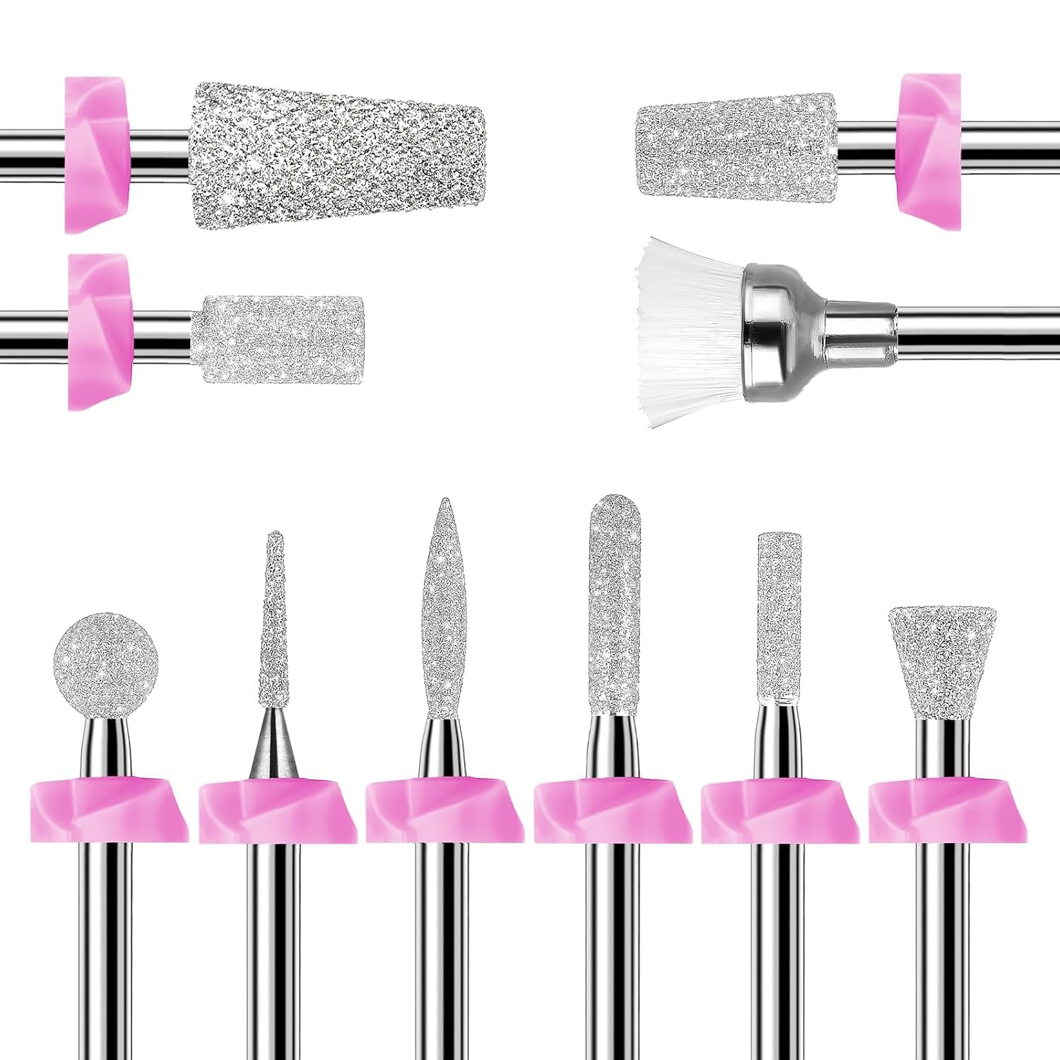 MakarttDiamond Nail Drill Bit Set 10pcs Diamond Sanding Bits for Nail Beginner