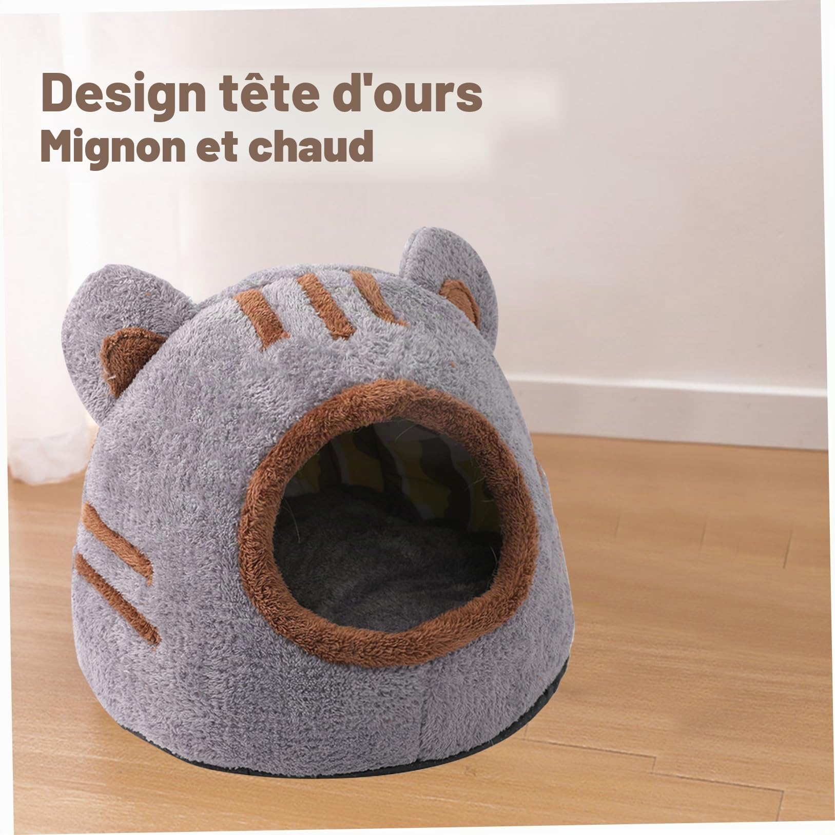 Lit de Chat, Grotte de lit de Chat, Lits de Chats pour Chats intérieurs, Grotte de Chat, Chat Igloo, Maison de Chat, lit de Chaton