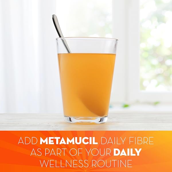 Metamucil, 4 in 1 Psyllium Husk Fibre Powder Supplement for Digestive Health, Orange Flavored, Sugar-Free, Smooth Powder, 48 Servings, 283g - 5