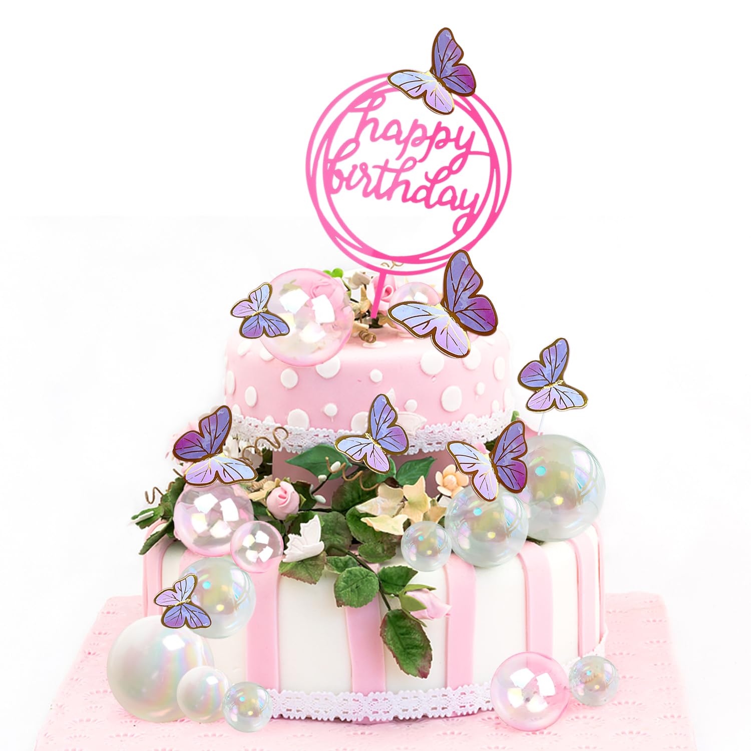 Blije Verjaardagskaart Voor Een Kind Van Vier Jaar Op Een Roze Achtergrond Met Cijfer Cupcake Prachtige Verjaardag Image246618775