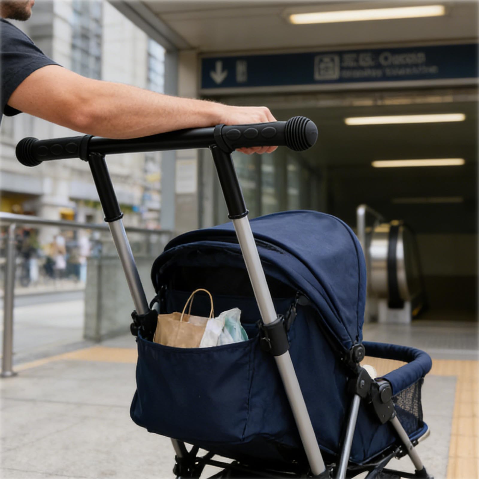 Barra di estensione per maniglia del passeggino: passeggia comodamente con l'estensione per maniglia del passeggino per genitori più alti - Si adatta a manubri con diametro interno di