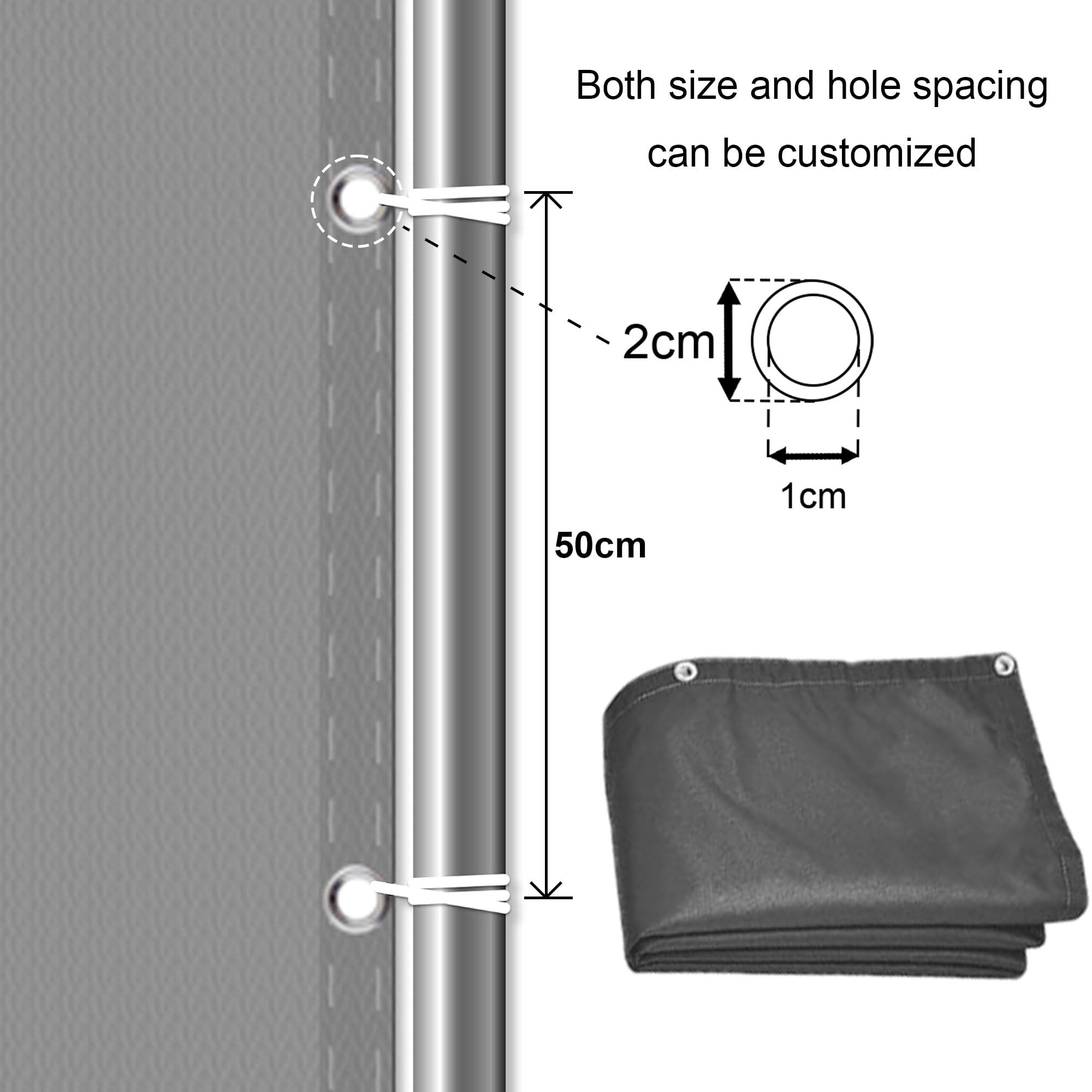 Vele Ombreggianti Rettangolari 150 x 350 cm Antivento/Protezione UV Rettangolo Telo Ombra con Fune Tenda a Vela per Terrazzo Balconi Giardino e Outdoor, Bianco