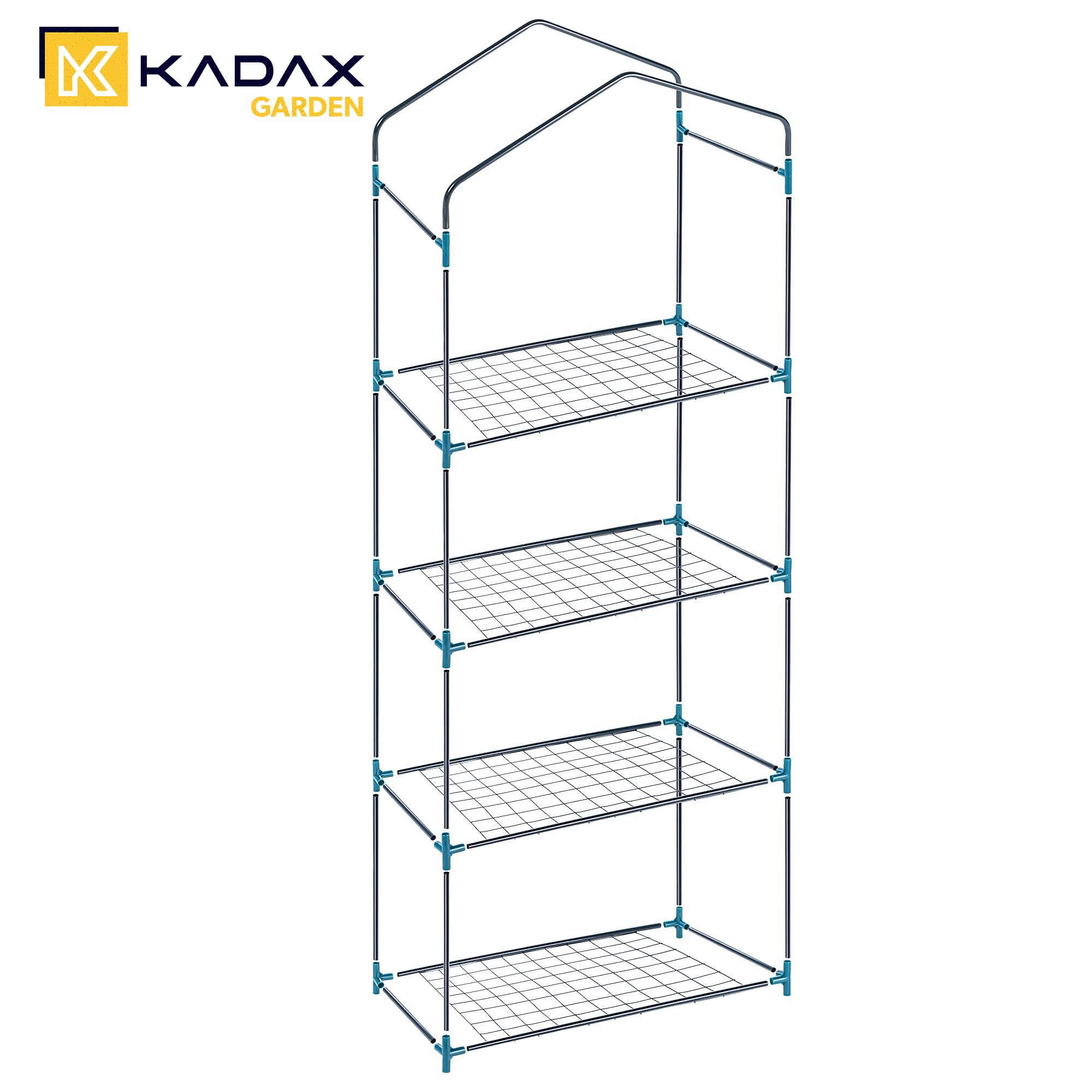 KADAX Serra balcone 68x48x170 cm | 4 ripiani | telo PVC impermeabile | semina pomodori piante erbe | piccola giardino terrazzo