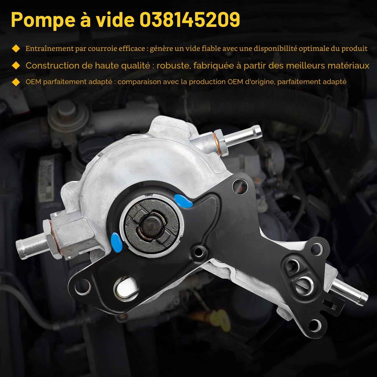 Pompe à vide 038145209Q - Système de freinage Pompe à vide essence Convient pour VW, pour Skoda, pour Seat, pour Ford, pour Audi, pour Passat 1.4 1.9 2.0 TDI 038145209A, 038145209E