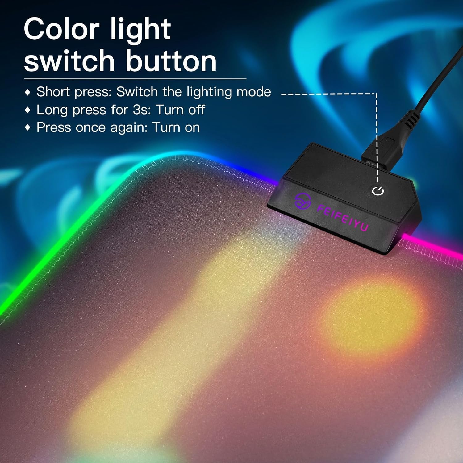 Gorilla Punk Style Gaming Mouse Pad, Large Gaming Pad with Multiple RGB Light Modes Anti Slip Rubber Base