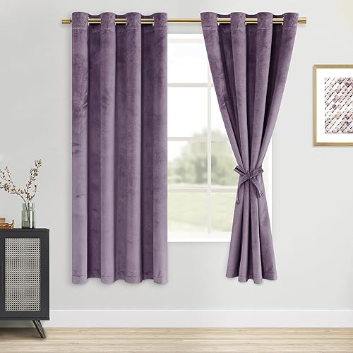 Miniatura 75 de DWCN Cortinas de Terciopelo - Cortinas de Ventana que Oscurecen la Habitación y Bloquean la Luz para Cuarto de Bebé, Dormitorio, Sala de Estar,