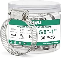 Vista 17 de Juego de 24 abrazaderas de manguera de acero inoxidable ajustables de 1/2"– 3/4" (13-19mm) con engranaje sinfín, abrazaderas de manguera de metal