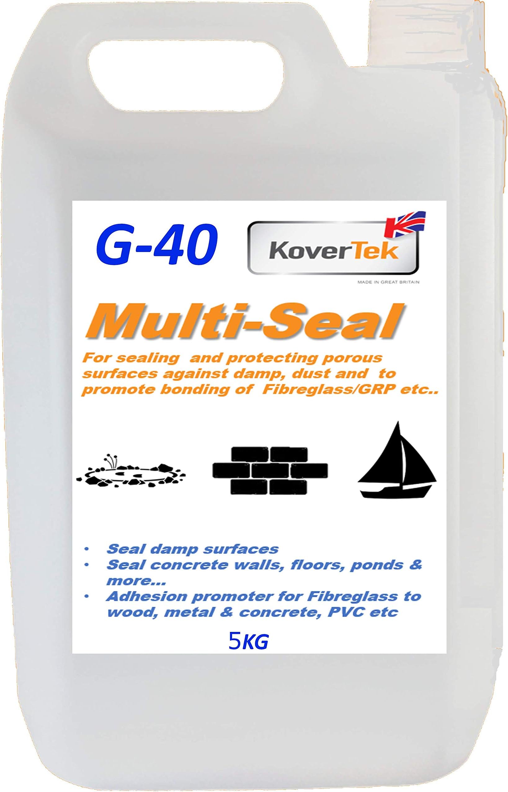 Kovertek G-40 Multi-Surface Sealer & Waterproofer for Concrete, Brick, Masonry, Plaster, Wood 5kg