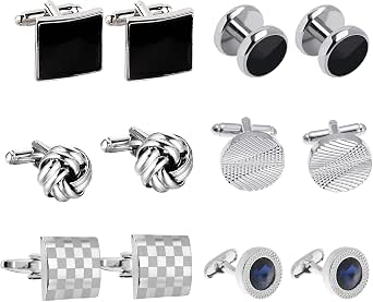Boutons De Manchette Homme Lupsty Noir - 1 Paire Laiton Acier | Style Rond Uni élégant