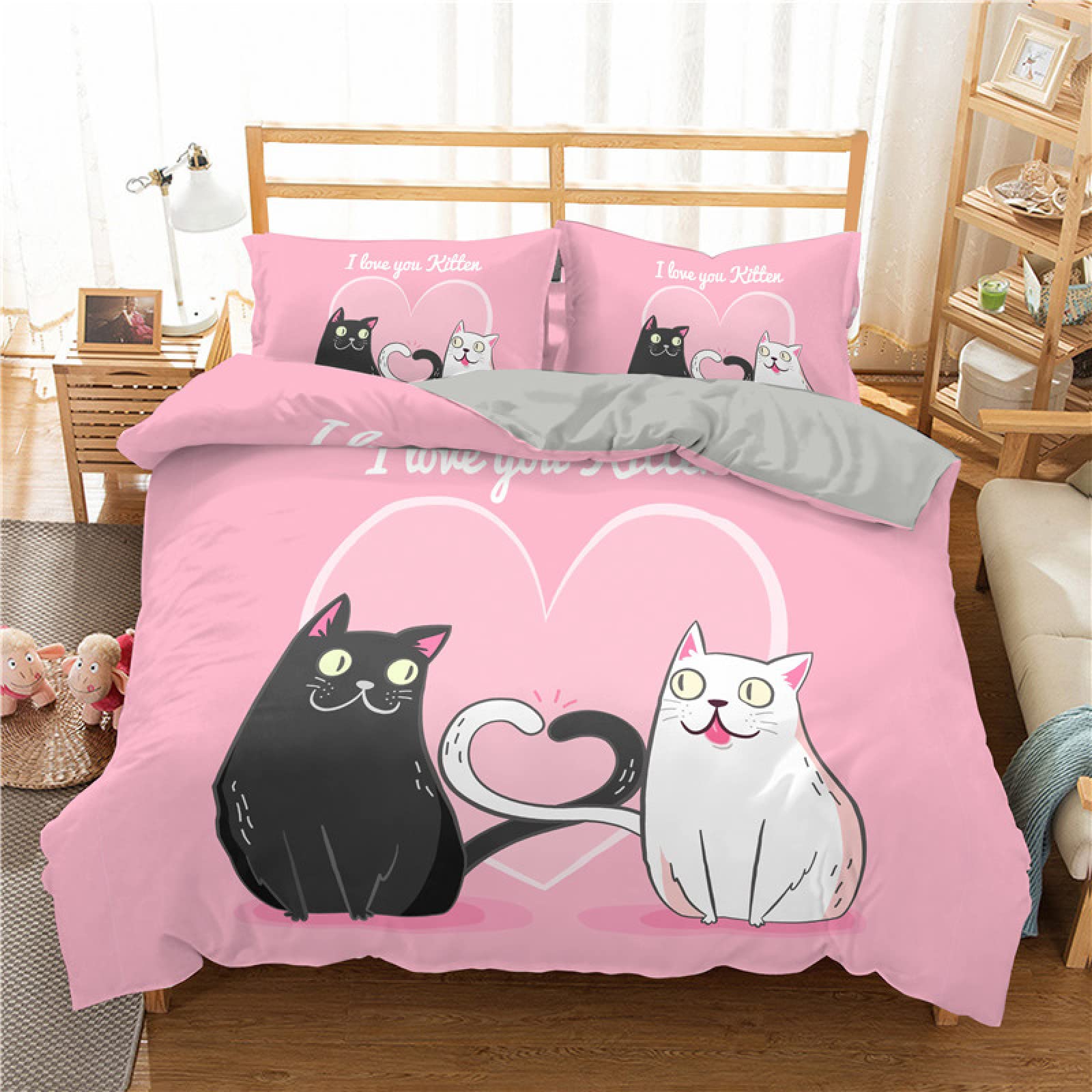 NDXRWDZR Copripiumino Matrimoniale 260x220 cm Aldulto Gatto