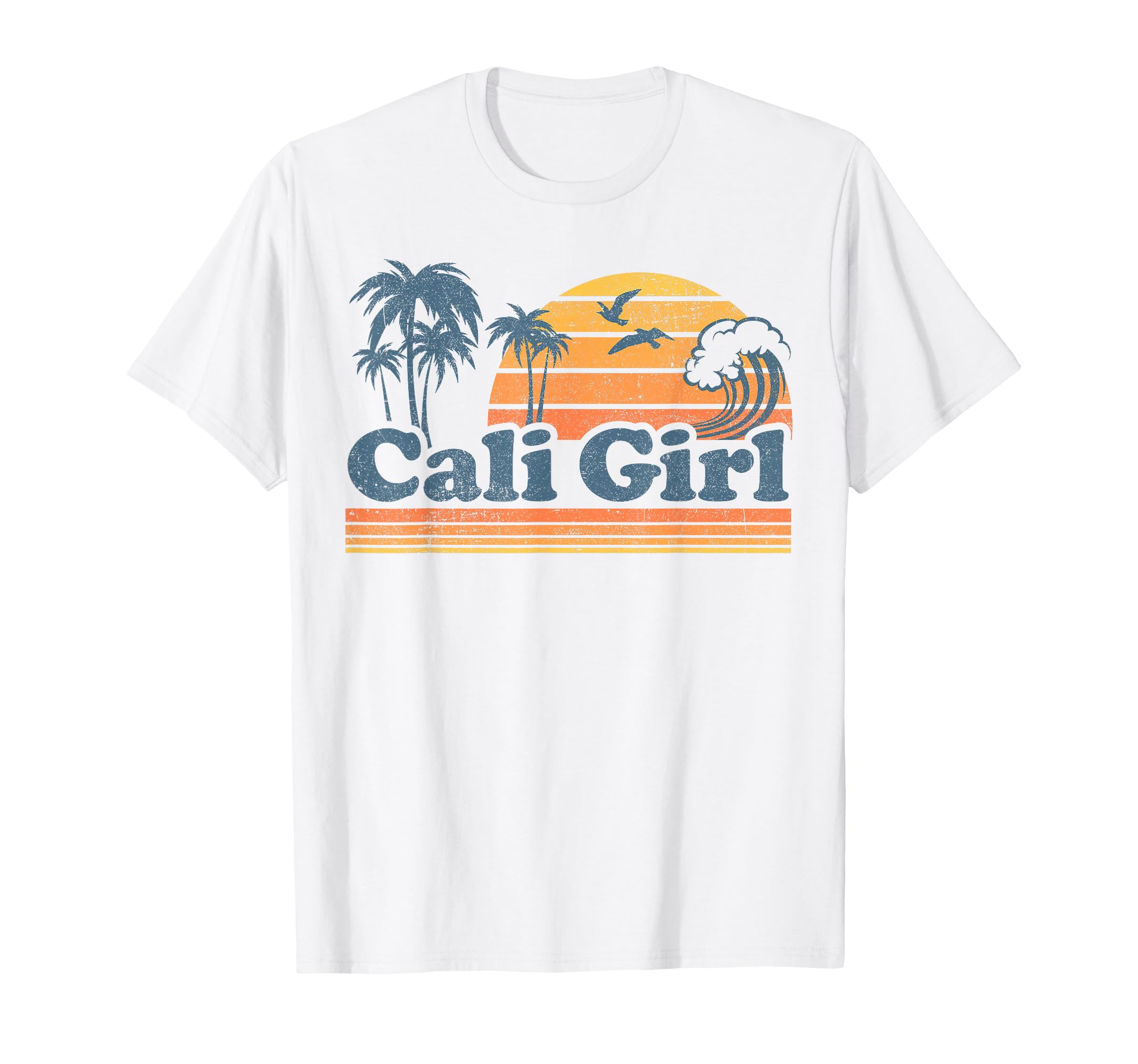 Cali Girl California Beach Summer Vacation Vintage 70s Retro T-Shirt