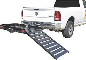 Ultra-Tow Aluminum Hitch Cargo Carrier with Ramp - 500-Lb. Capacity, Black, 60in. x 30in. x 4in.