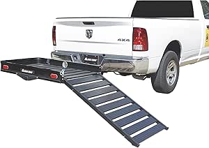 Ultra-Tow Aluminum Hitch Cargo Carrier with Ramp - 500-Lb. Capacity, Black, 60in. x 30in. x 4in.