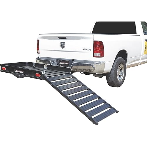 Ultra-Tow Aluminum Hitch Cargo Carrier with Ramp - 500-Lb. Capacity,