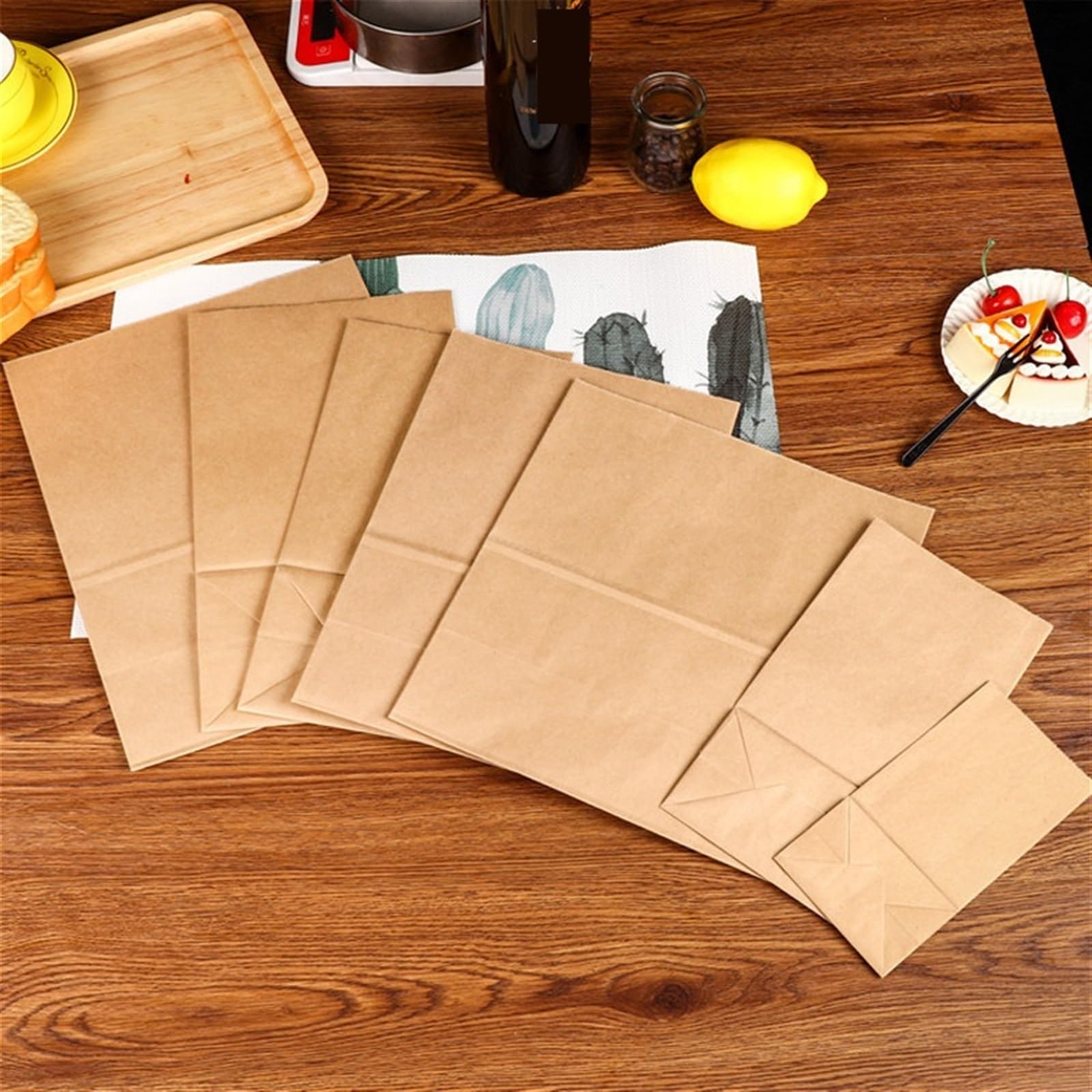 Sacchetti di carta Kraft, Sacchetti di carta Kraft Khaki Formati multipli 10/25/50/100 pz(100ps,24x13x8cm)