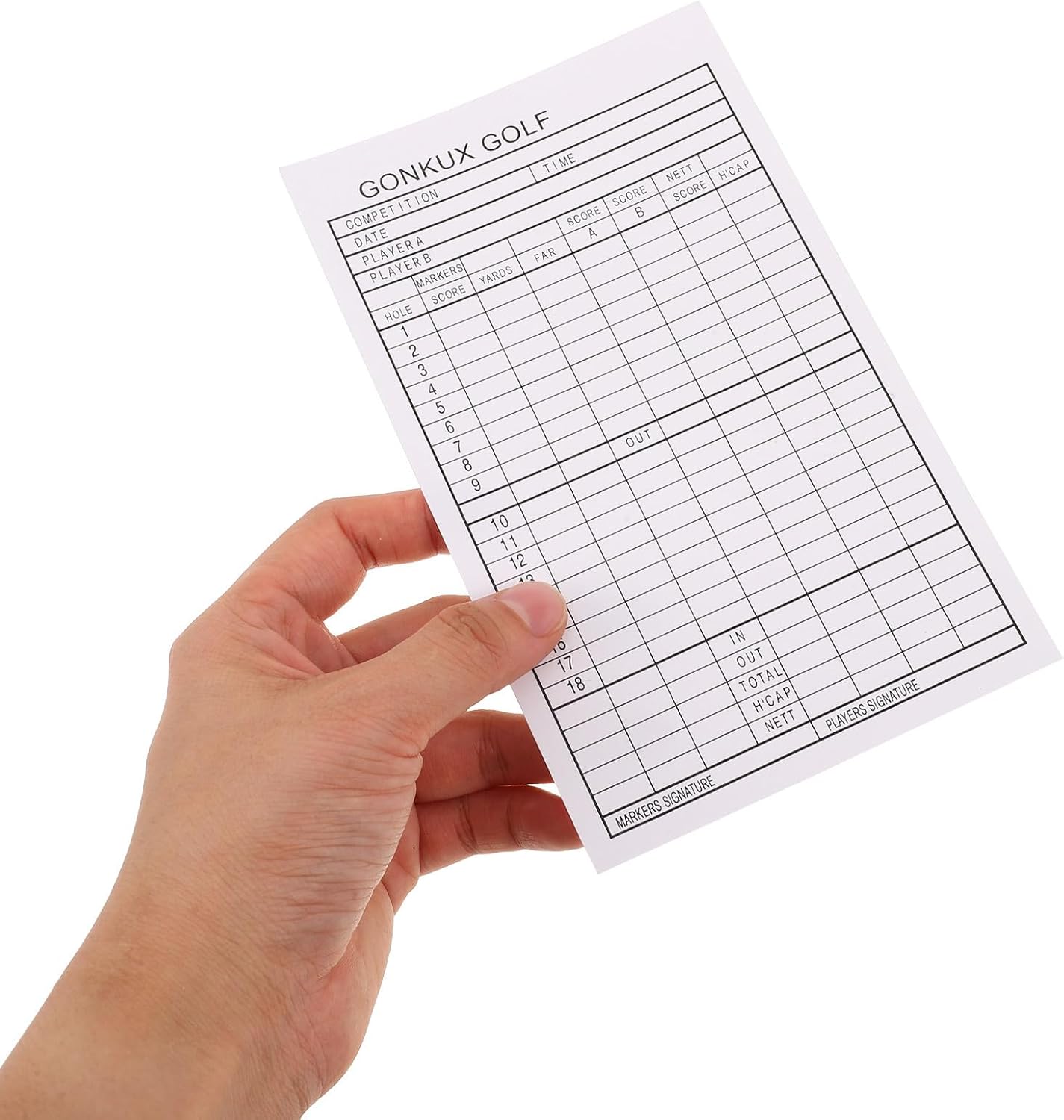 10pcs Golf Scorecard Sheets for Tournament Scorekeeping and Competition, 6.8x4 Inch Coated Paper Manual Scorecards for Accurate Golf Game Score Tracking and Rule-Friendly Use
