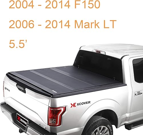 Miniatura 2 de Xcover - Cubierta rígida plegable para caja de camioneta de perfil bajo, compatible con F150 2004-2014, Lincoln Mark LT Pickup 2006-14 de 5.5 pies