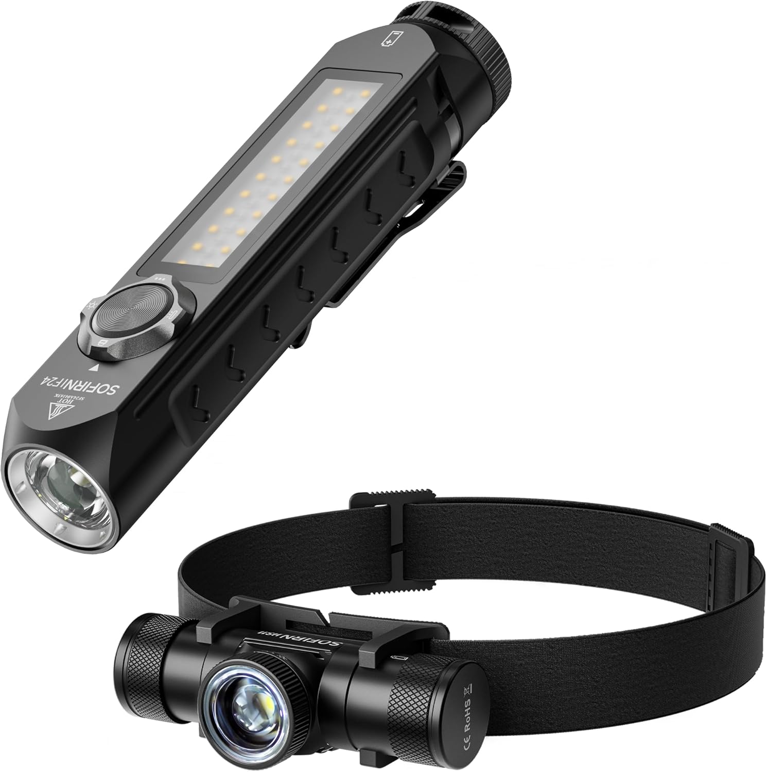 CSTEBOKE Sofirn IF24 Flashlight and Sofirn HS11 Headlamp