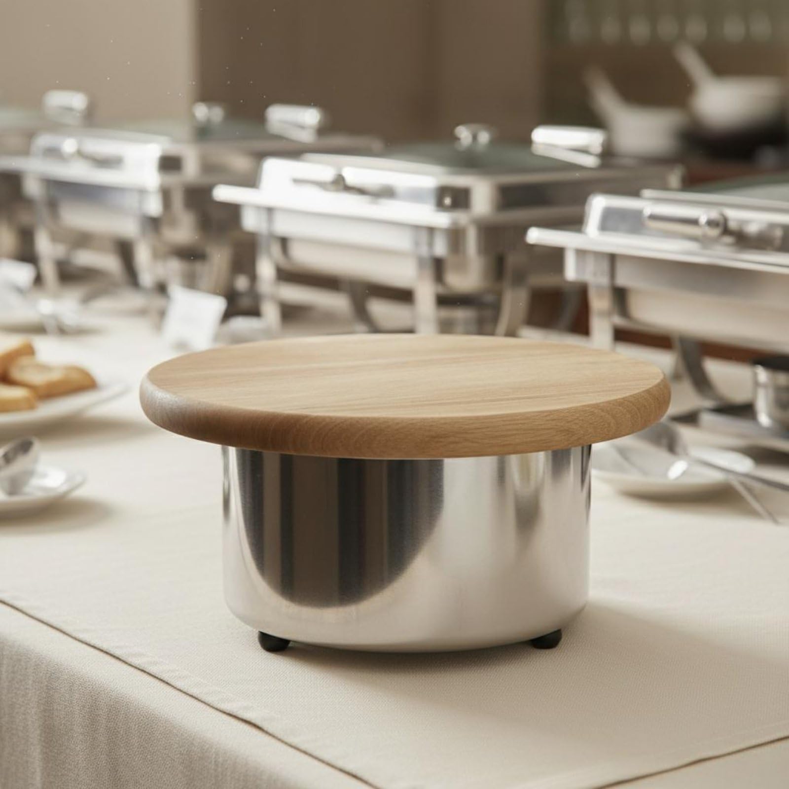 predolo Alzatina per Pizza Multiuso Vassoio per Pizza in Legno Multifunzionale Piatto da Portata in Legno per Ristoranti, Pizzerie, Servizio Al Banco, Buffet, 30CM, Rovere Piatto