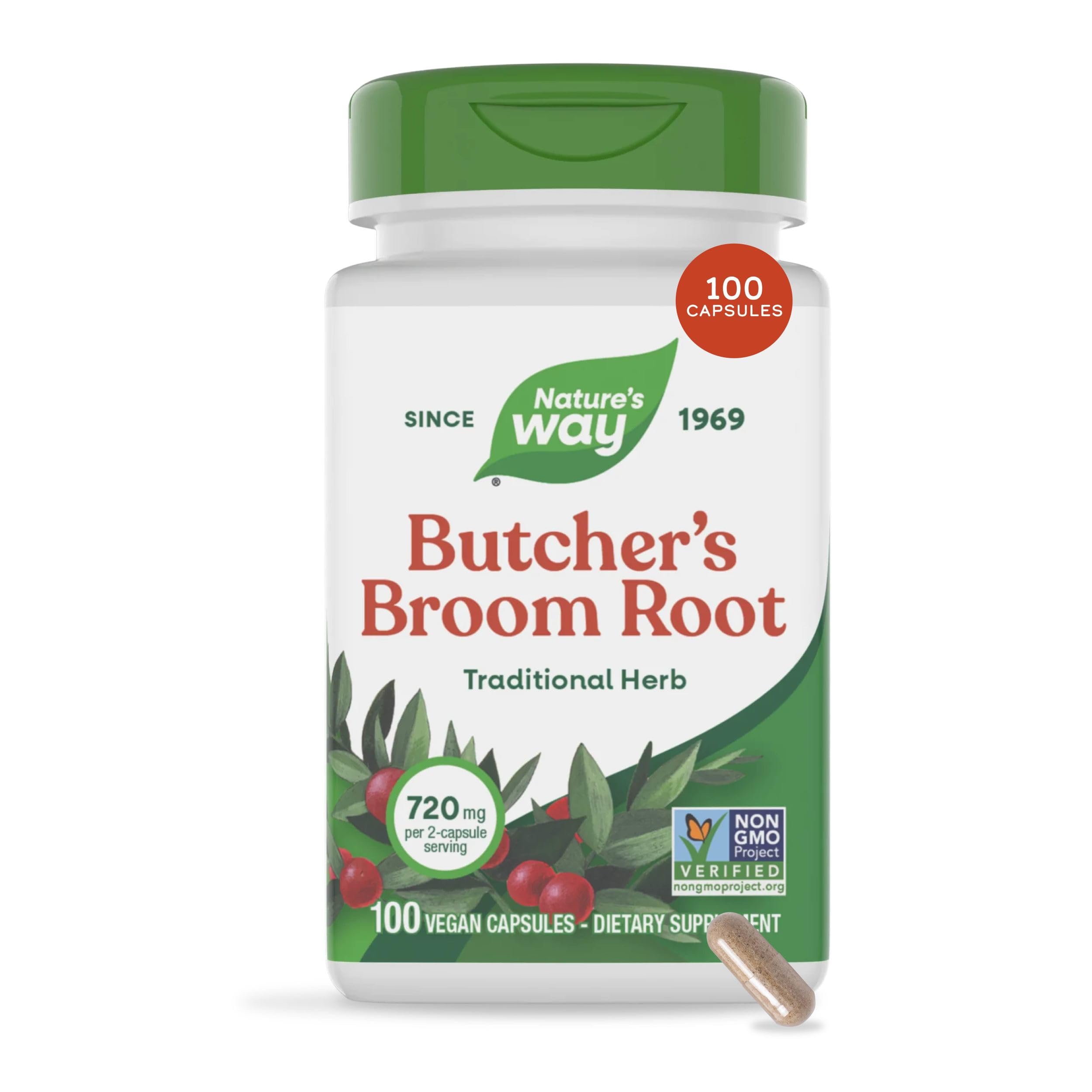 Broom, Traditional Herb, 720 mg ανά 2-Capsule Service, Μη-GMO Project Επαληθευμένο, 100 κάψουλες Vegan (Packing May Vary)
