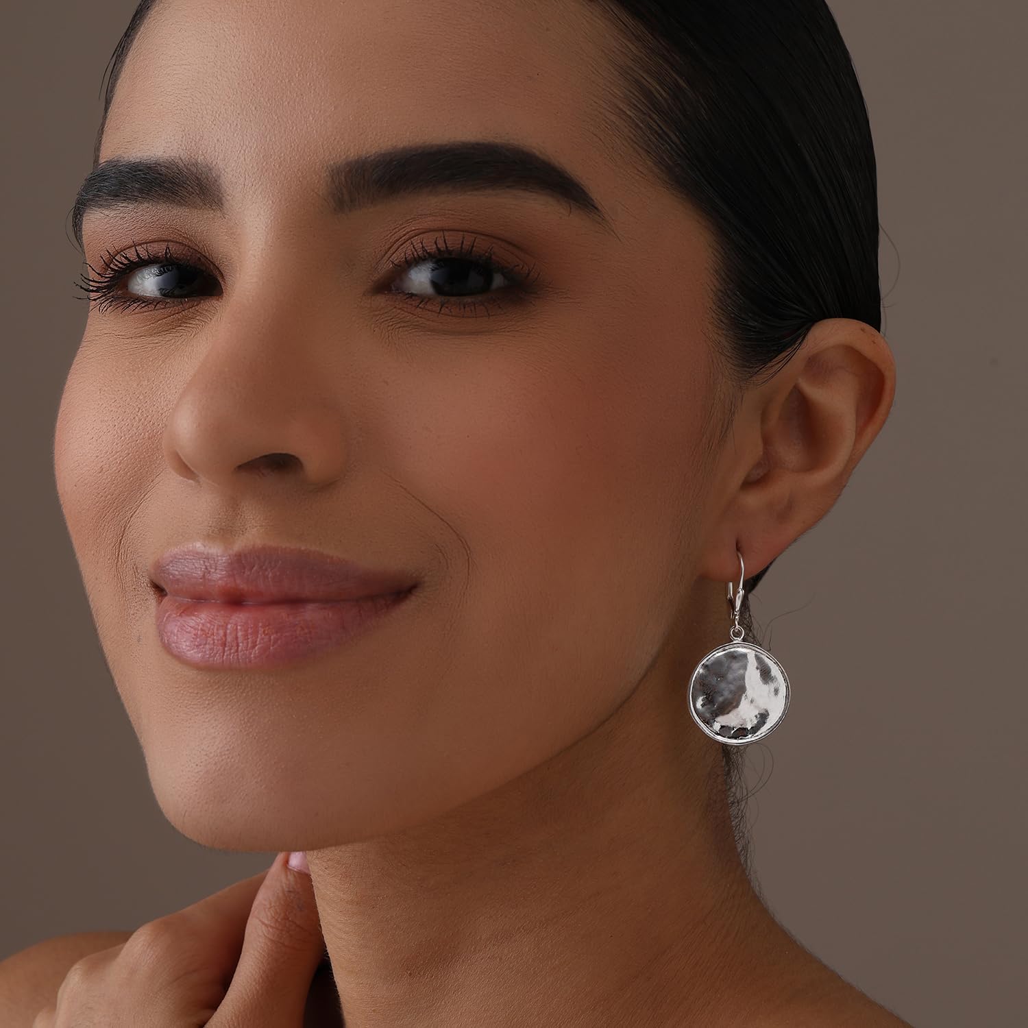 LeCalla 925 Sterling Silver Earrings | Tapered Wrinkle Design | Lightweight Statement Hammered Teardrop Earrings for Women | Textured Drop Dangle Jewelry Gifts