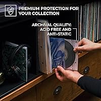 Vista 2 de Big Fudge Fundas interiores para discos de vinilo, fundas de vinilo, cubiertas transparentes de 3 capas con papel de arroz antiestático, cubierta