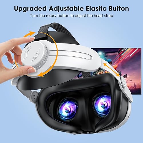 Vista 3 de KUNSLUCK Head Strap for Meta Quest 3, Elite Strap for Oculus Quest 3 Accessories, Adjustable Lightweight Quest 3 Head Strap Replacement