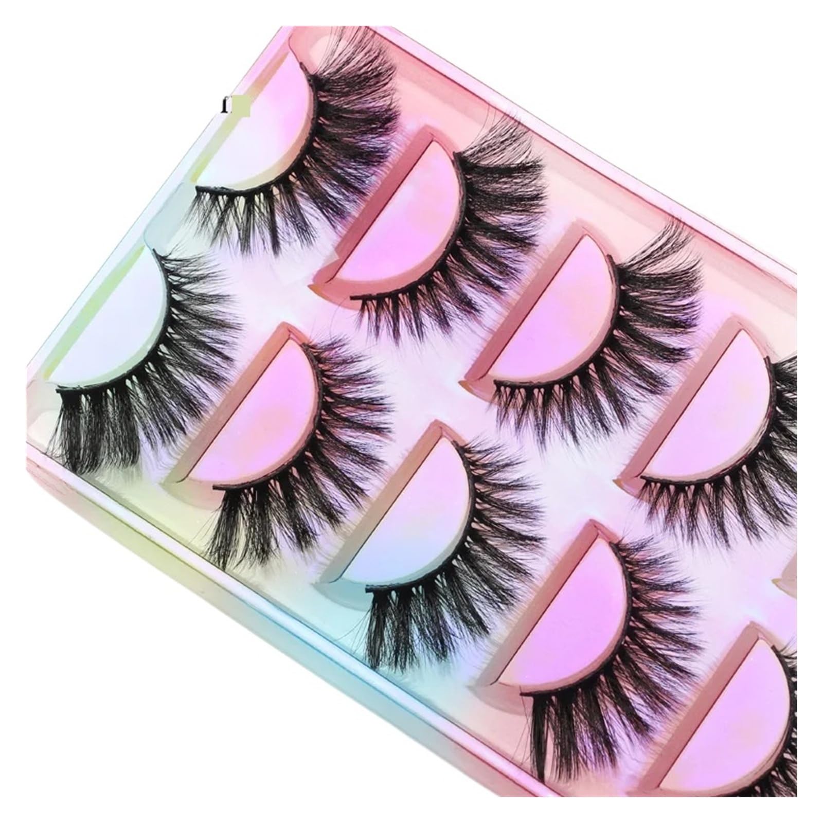UAMOU Rzęsy z norek luzem 5 par naturalne długie sztuczne Cils Cilios Mink 3D sztuczne rzęsy makijaż puszyste rzęsy maquillaje Cheerfully (Color : G611CS, Size : 10 BOXES (50 pairs))