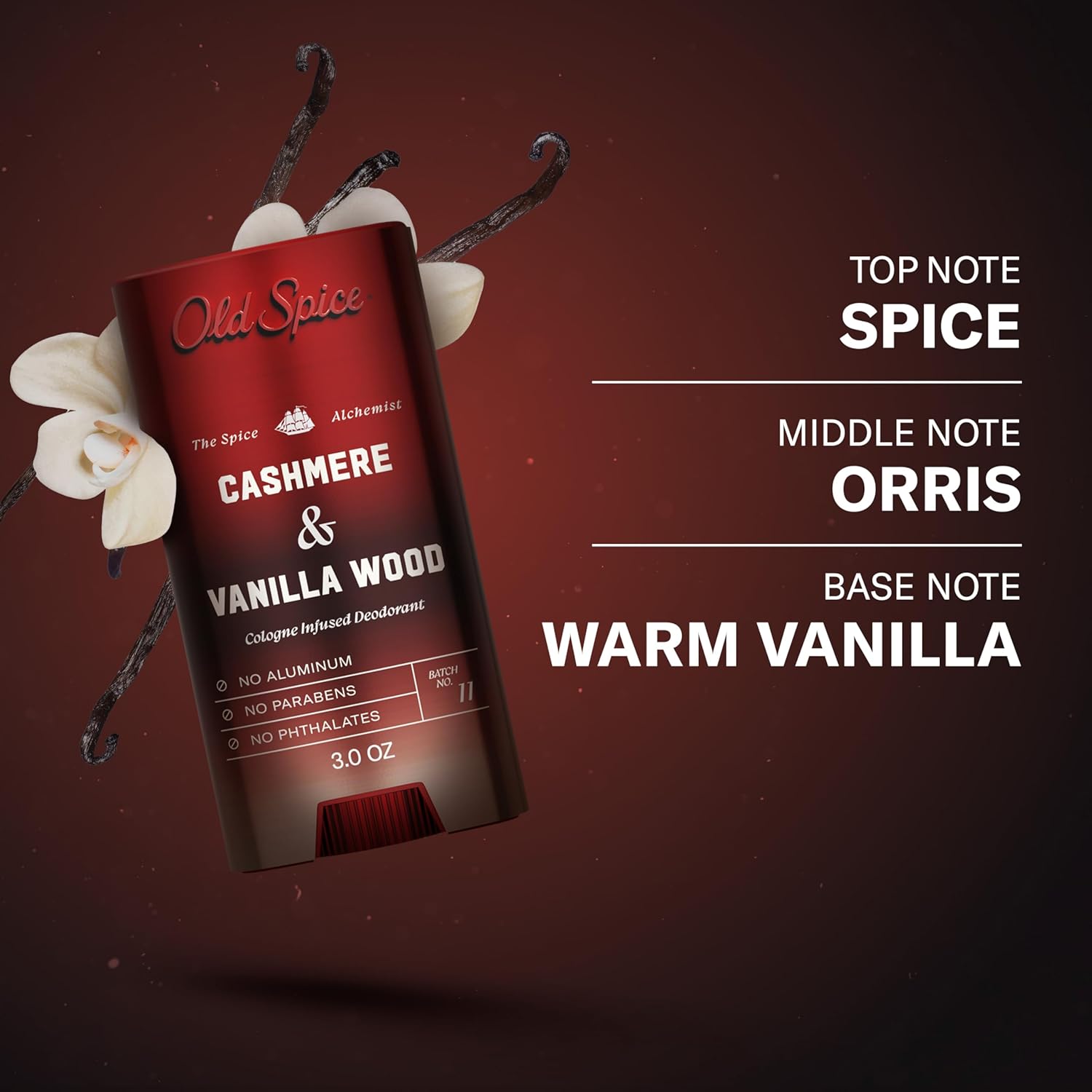 Old Spice Aluminum Free Deodorant for Men, The Spice Alchemist Collection, 24/7 Cologne Infused Scent, No Trade Off Formula, Free of Parabens & Phthalates, Cashmere + Vanilla Wood Scent, 3.0 oz - Image 8