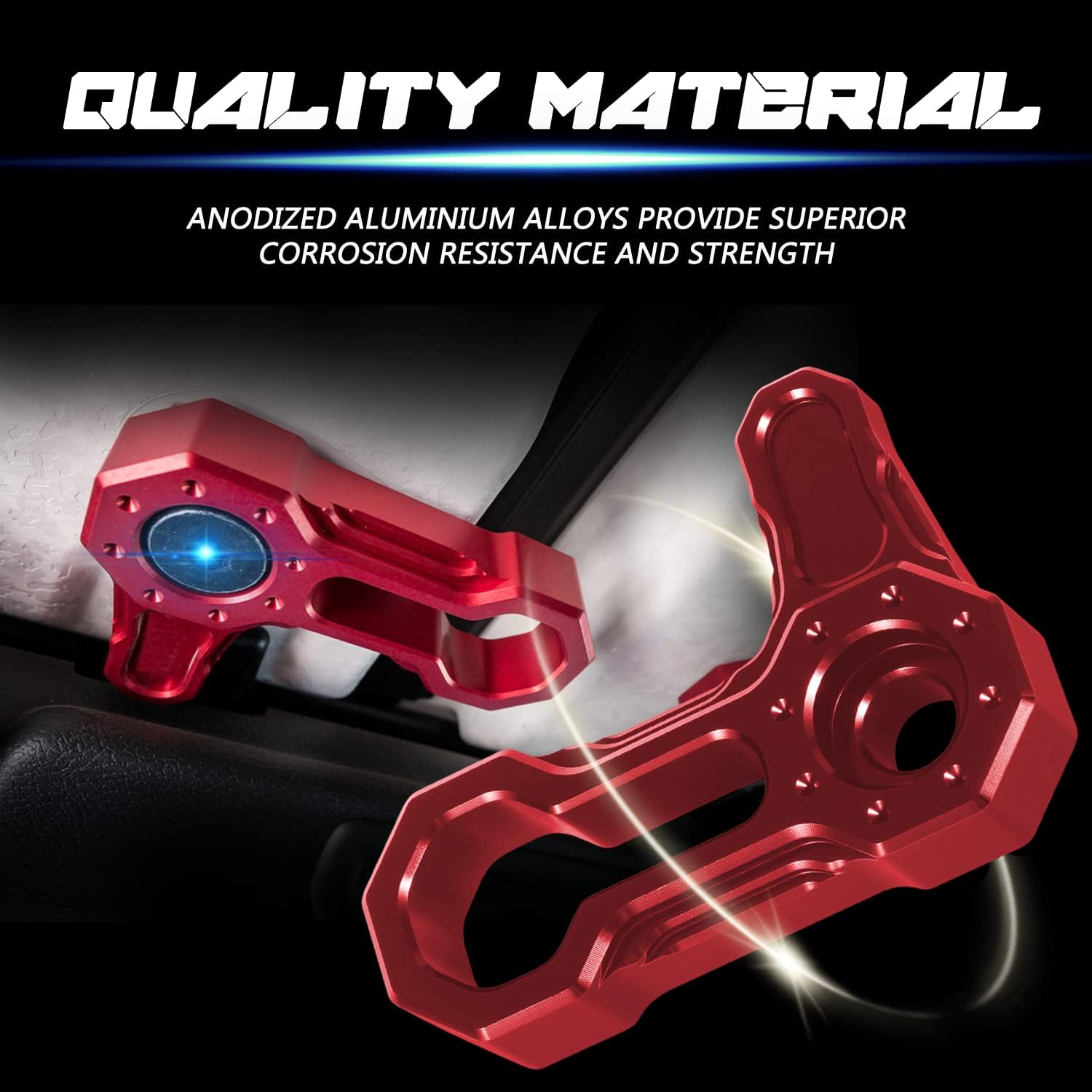 Camoo L-Shaped Panel Latch Hardtop Roof Removal Switch Handle Fit for Jeep Wrangler JL 2018-2024 and Gladiator JT Aluminum Accessories (RED)