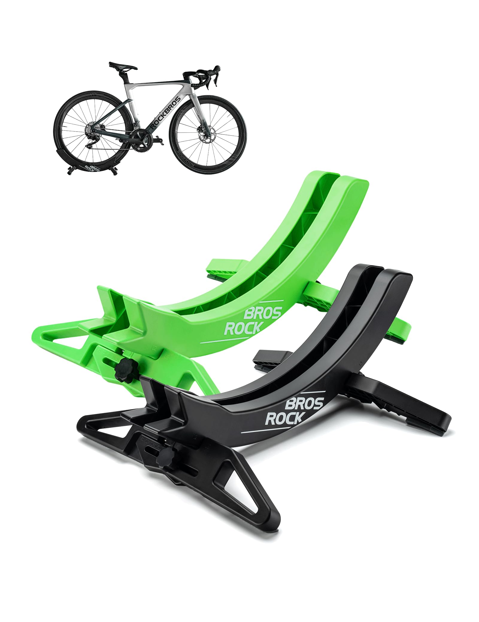 ROCKBROS Fahrrad-Bodenständer 2er Set, verstellbare Parkständer für alle 26–80mm breiten Fahrradreifen für die Aufbewahrung von MTBs und Rennrädern im Innenberei
