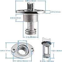 Vista 2 de Oval Garboard Drain Plug,Marine 316 Stainless Steel Drain Plug Fits 1" Hole,with Waterproof O Seal Ring,Boat Transoms Garboard Drain Plug