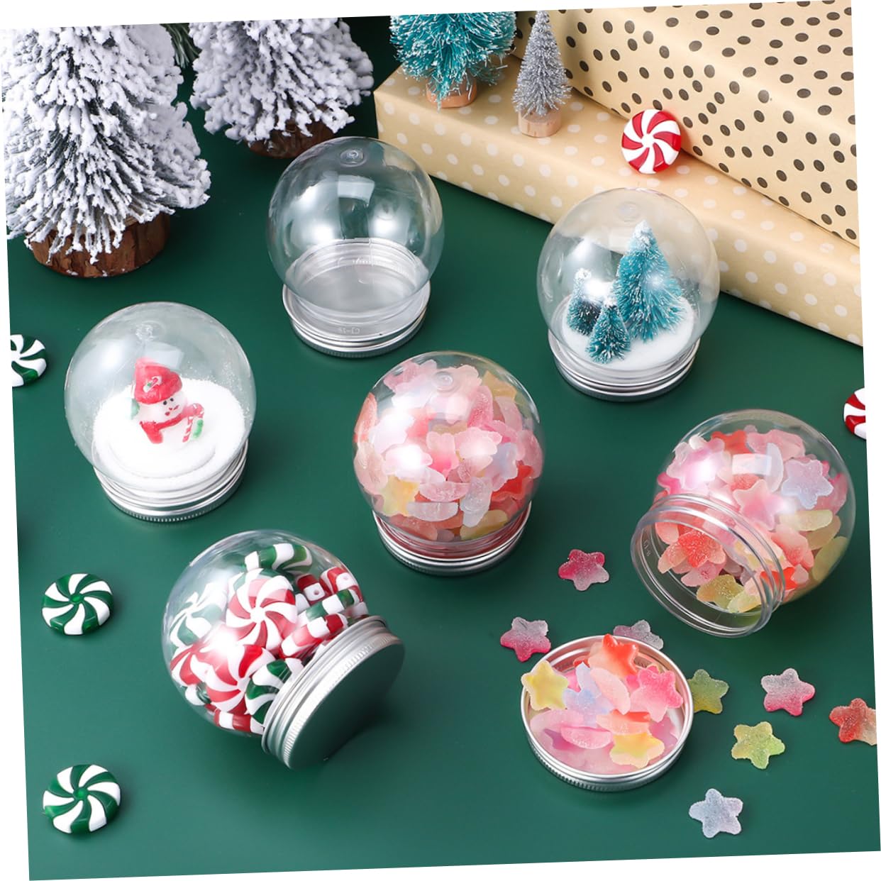 40pezzi Sfere Neve Trasparenti Globetti Fai da Te per Decorazioni Natalizie con Coperchio Facili da Pulire e Riutilizzabili