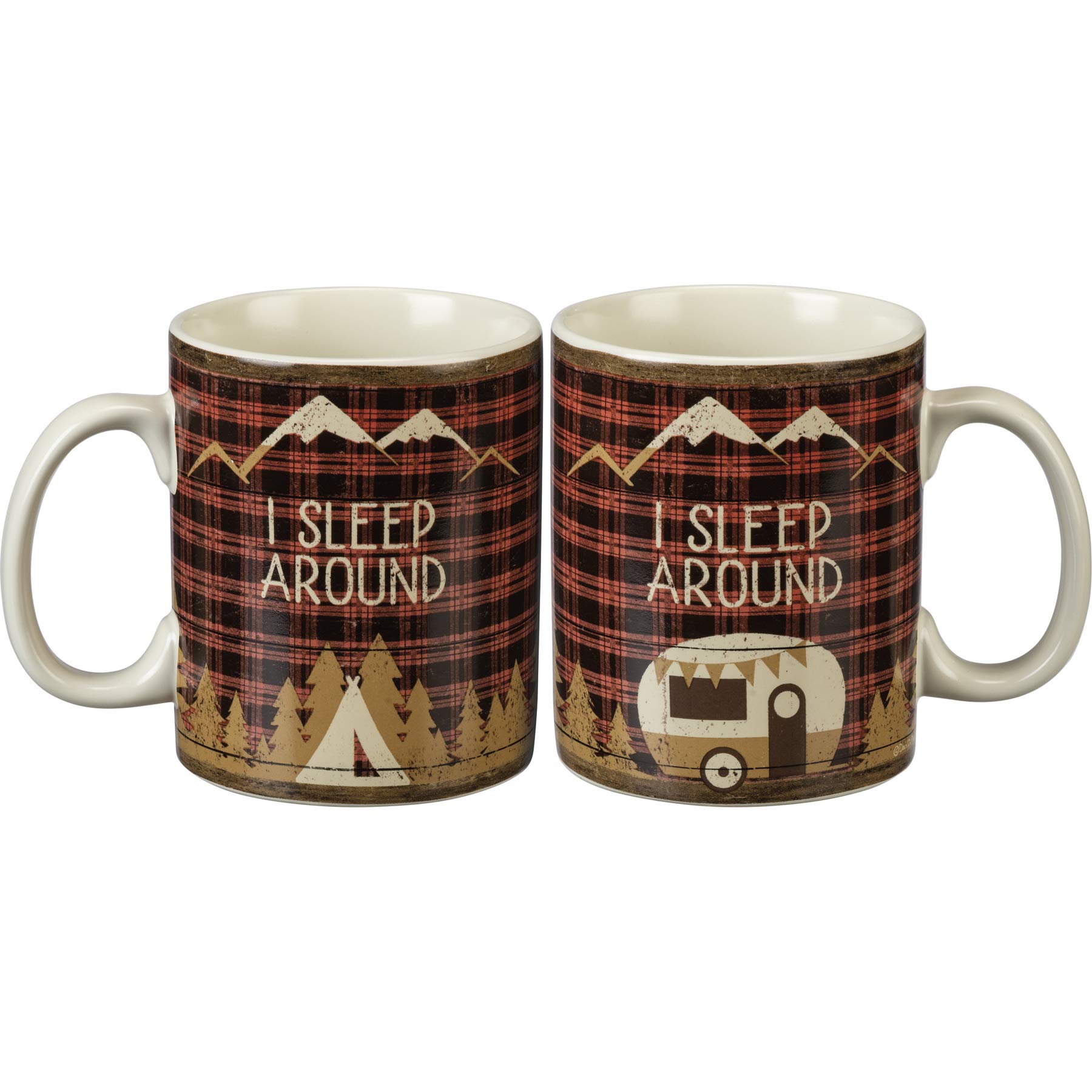 Primitives by Kathy I Sleep Around Camper Coffee Mug, 20 Ounces