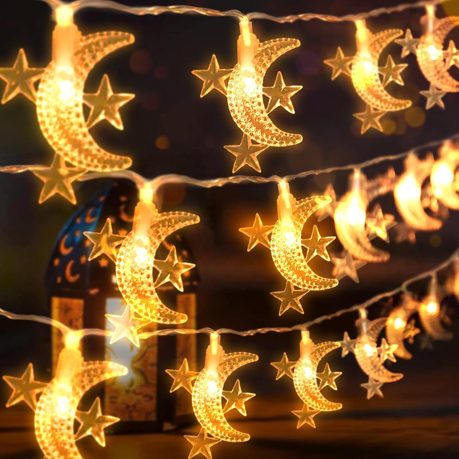 Pomefar Ramadan Lights, 10M 80LED Ramadan Decorations Lights for Home, Weddin...