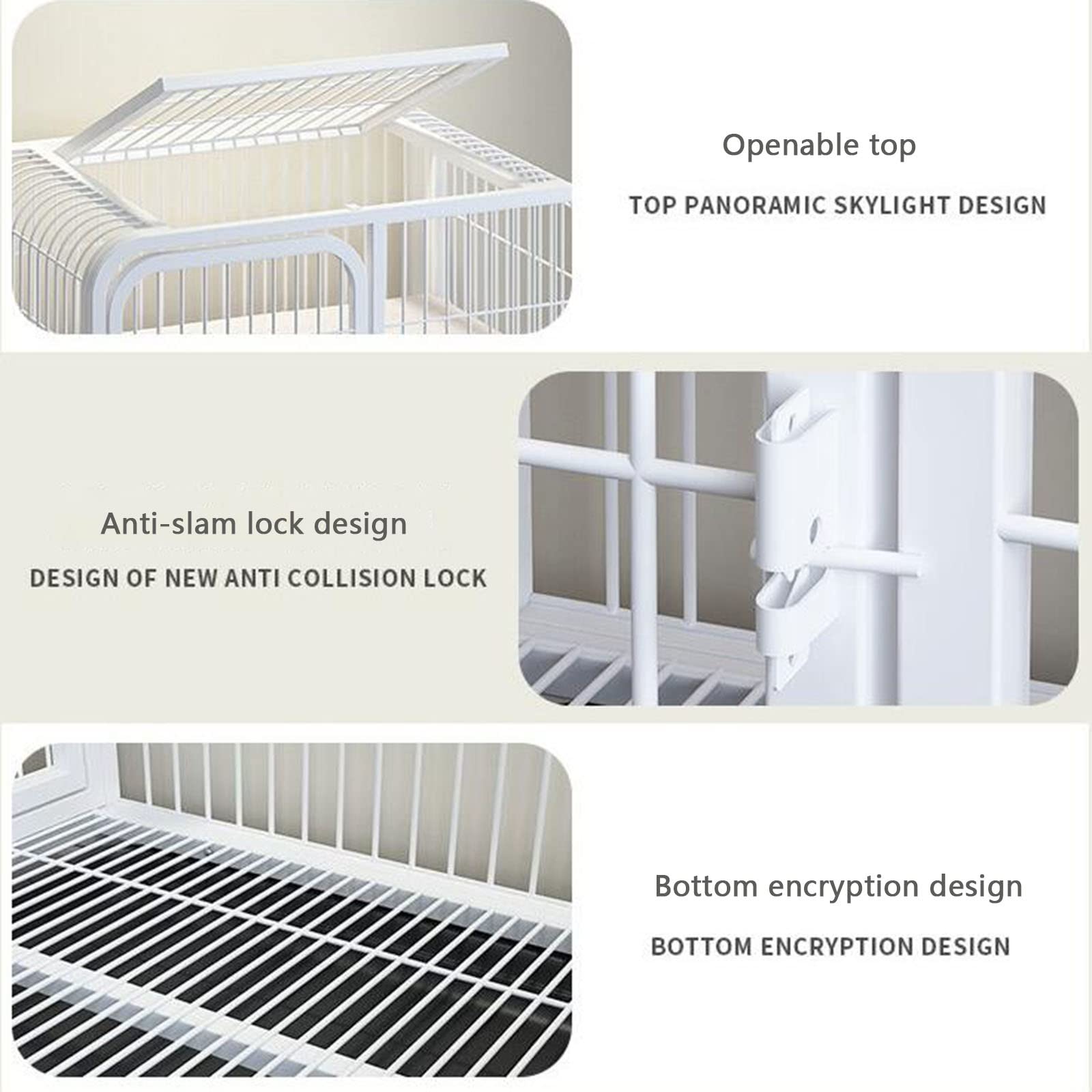 Jaula de hurón para animales pequeños con cerraduras de puerta y bandeja, jaula de metal para mascotas con rampa y escaleras para hurones, conejos y chinchillas