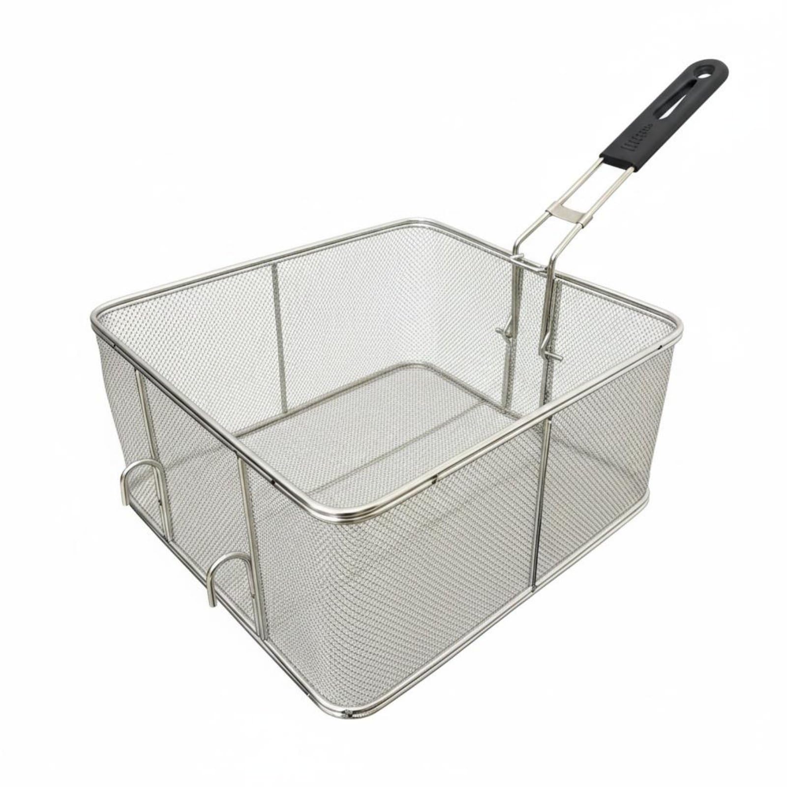 Baoblaze Panier à Friture Grille Cuisine Friteuse, Panier À Frire en Maille Ultra-Fine en Acier Inoxydable À Double Crochet De 11 litres