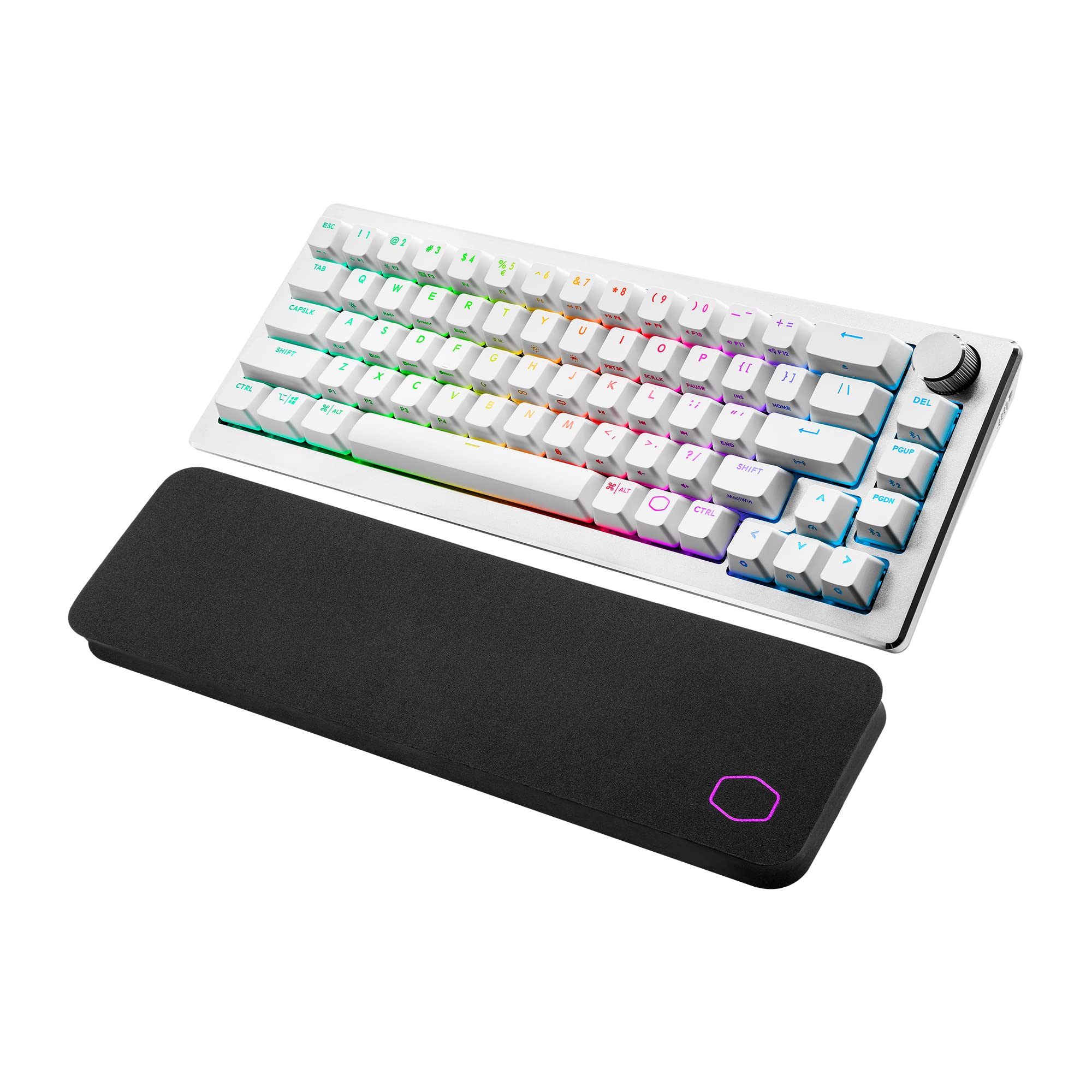 Cooler Master SK652 Teclado mecánico Completo para Juegos de Perfil bajo, interruptores Azules Clic, RGB Personalizable, diseño ergonómico, conectividad USB-C, Mac/Windows, QWERTY (SK-652-SKTL1-US)